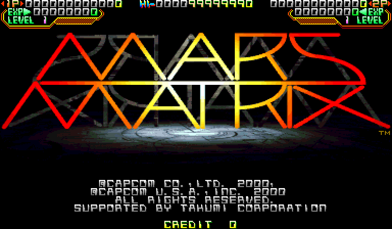 Mars Matrix: Hyper Solid Shooting (Japan 000412 Phoenix Edition) (bootleg) Title Screen